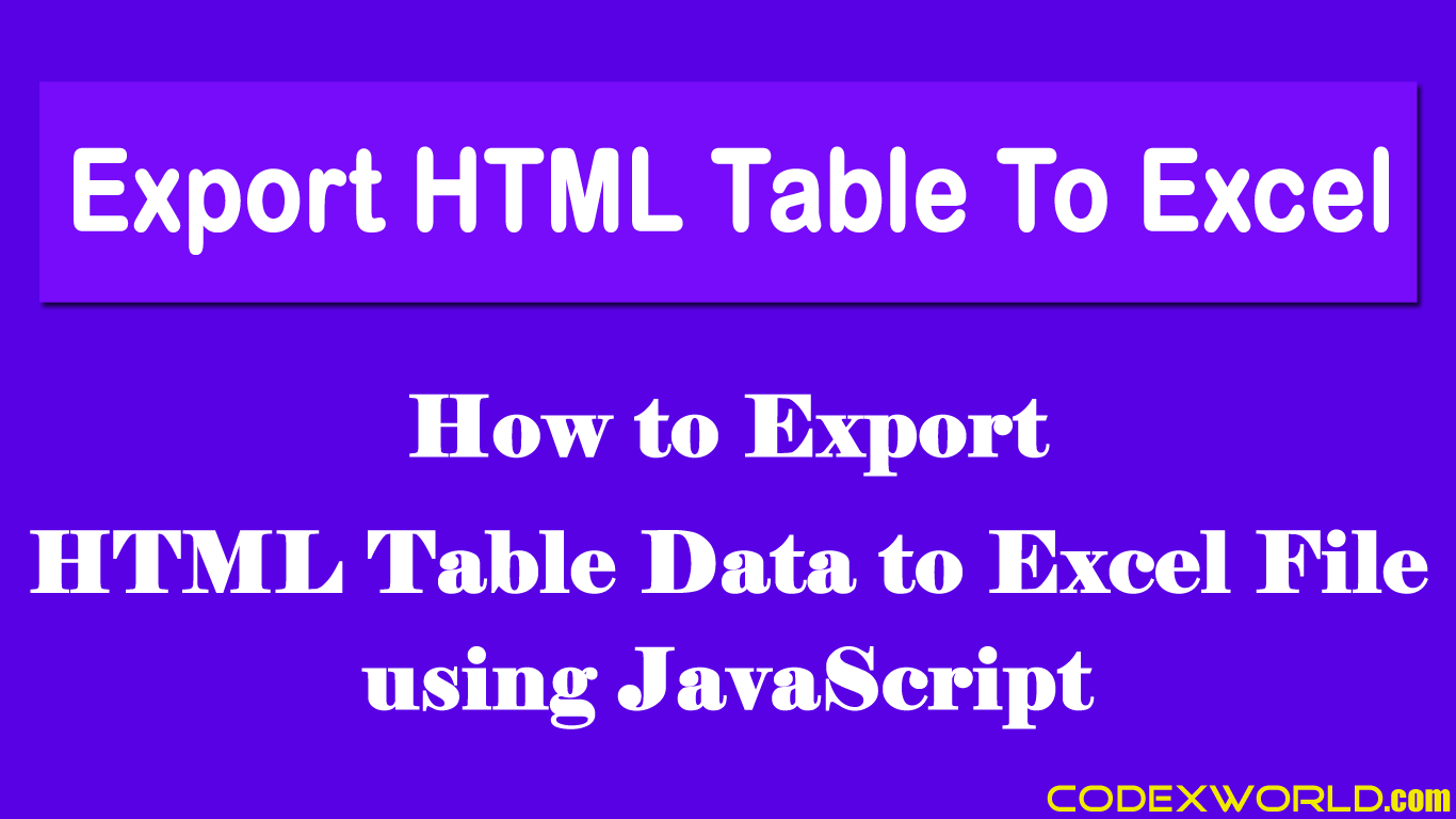 javascript export data to excel